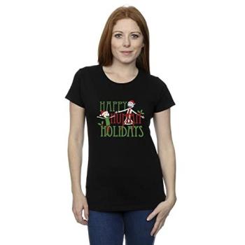 “Happy Human Holidays” Women’s Black T-Shirt by Rick & Morty – Small