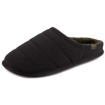 Men's Isotoner Sport Quilt Mule Slippers, Black, Size 10