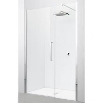Porte tournante Young 2.0 avec paroi fixe 117/121x200cm chrome/clair
