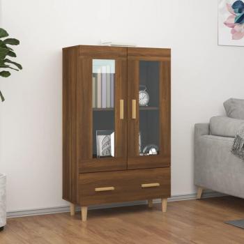 VidaXL Highboard Highboard Braun Eichen-Optik 70x31x115 cm Spanplatte Glas Vitrine