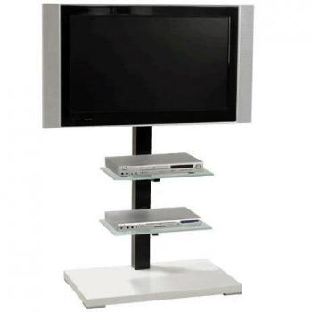 Standsäule Elia 115B für Plasma LCD Bildschirme Weiß Silber