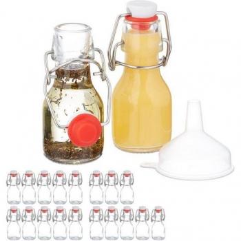 Confezione di 20 bottigliette trasparenti per liquori o oli – Relaxdays