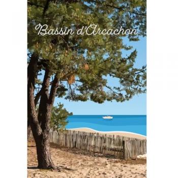 Art Imprimé Plage du Bassin d'Arcachon 30x45 cm