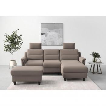 SIT & MORE Ecksofa in grau, Farö L-Form, inklusive Federkern