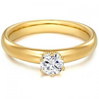 Trilani Anello Dorato Trasparente