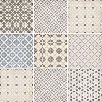 Carrelage Effet Ciment 20x20 cm Motif Patchwork Coloré