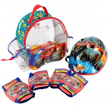 Mochila Blaze y Máquinas Monstruo, Casco y Protecciones