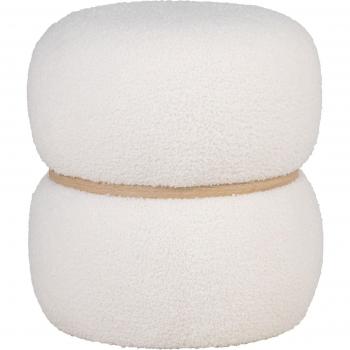 Pouf en bouclé House Nordic Milford, pouf rond en tissu bouclette ø38cm