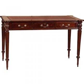 Biscottini Wooden Desk with Leather Top