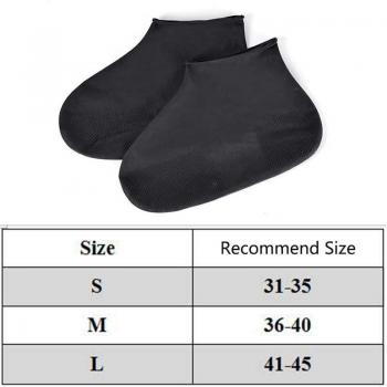 Schwarze Gummi Regen Überschuhe, 1 Paar, wasserdicht, wiederverwendbar, Größe S/M/L