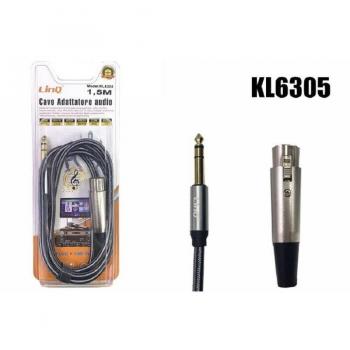 Cavo Adattatore XLR Femmina a TRS Maschio 1.5mt 6,35mm Kl6305
