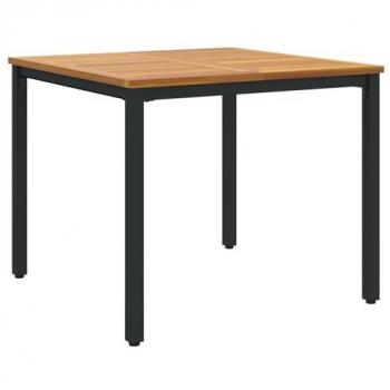 Table de jardin 90x90x75 cm en bois d'acacia et métal