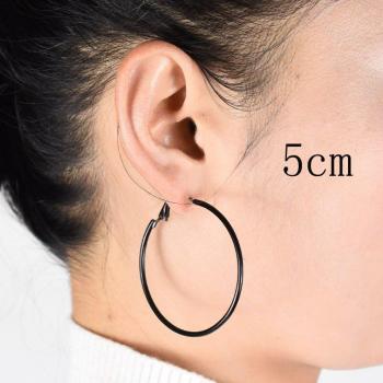 Arete Aro No Perforado Negro