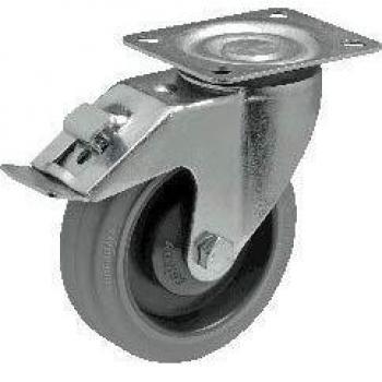 Roulette pivotante élastique Performa 125mm avec frein
