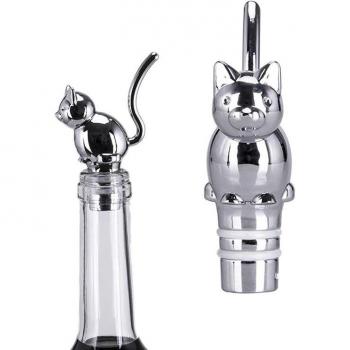 Cat‑Crafted Wine Stopper – Alloy & Novelty