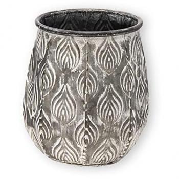 Runder Pflanztopf Zink Cauldron Old Grey 19cm