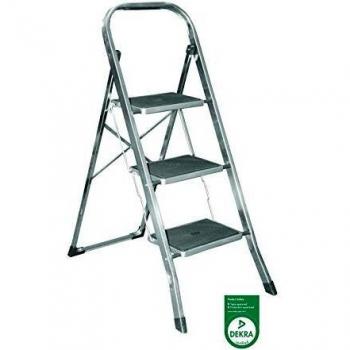 Escalera de aluminio Eurogold 30x20 cm, peldaño blanco y tres bandas de goma