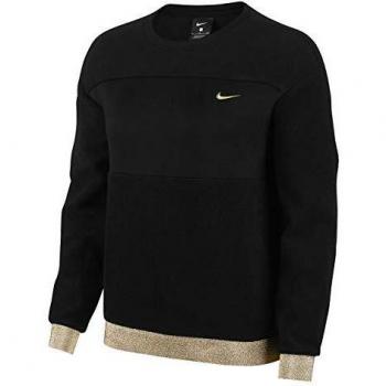 Nike Damen Pro Icon Clash Fleece Crew T-Shirt, Schwarz