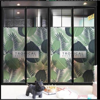Autocollants Visage Tropical – Effet Givré pour Salle de Bain