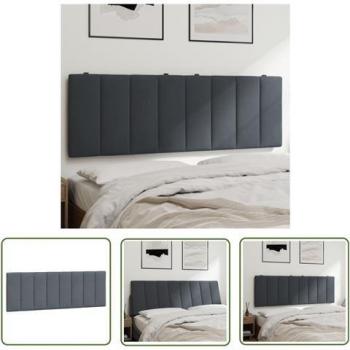 Grau‑Samtkopfteilkissen 140 cm – für Bett‑Kopf