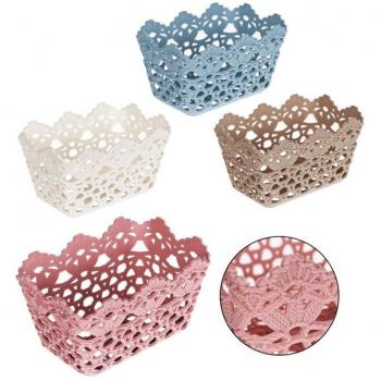 Cesta de Almacenamiento Rectangular Plástico 15.4x10.4x8.7 cm