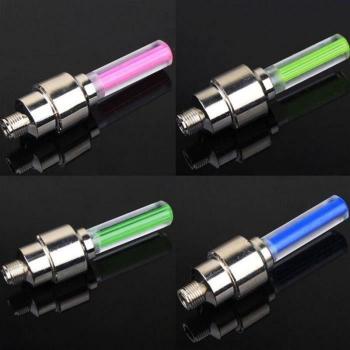 Éclairage vélo LED sans batterie, paire rouge, bouchons de valve et rayons