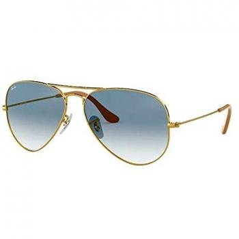 Ray-Ban Occhiali da Sole Aviator Large Metal RB3025 001/3F Oro Gradiente Blu Chiaro Unisex