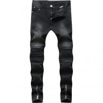 Denim Casual Broek voor Mannen met Gescheurde Details