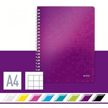 Quaderni Leitz WOW A4 Quadrati Copertina Morbida – Viola Metallo