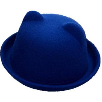 Sombrero Redondo de Lana con Orejas de Gato y Lazo YG611