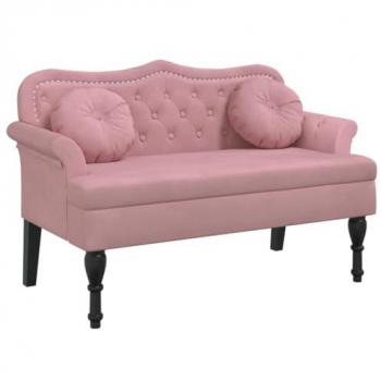 Canapé Banquette Rose Velvet – Pieds Bois