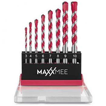MAXXMEE Profi-Bohrer-Set 8-teilig rot