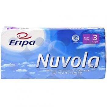 Toilettenpapier Nuvola, 2-lagig, hochweiß, Recycling-Qualität, 250 Blatt/Rolle, 8 Rollen/Packung