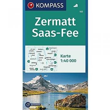 Carta escursionistica n. 117. Zermatt, Saas Fee 1:40.000