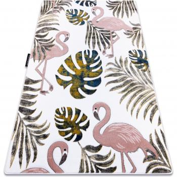 Flamingo & Monstera Petal Soft Rug – 180×270 cm, Cream Beige