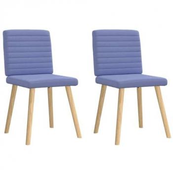 Sillas de Comedor 2 Piezas Tela Azul Jeans