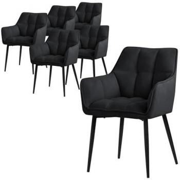Chaises Modernes en Tissu Éponge Noir