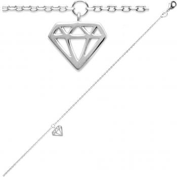 Catena Cheville Argento 'Diamant'
