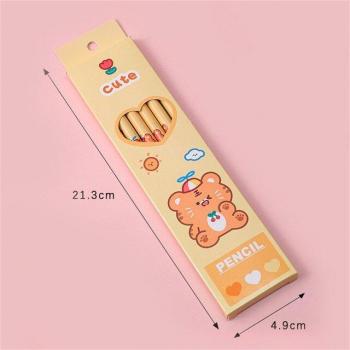 Lápices de colores estándar Hb con diseños de animales, 6 piezas