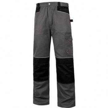 Pantalón de trabajo multibolsillos en color gris oscuro/negro, modelo WF1052, talla grande (T-L)