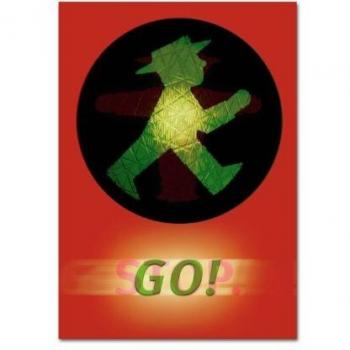 Zappelphilipp Ampelmann-Postkarte im Stop‑Go Wechselbild