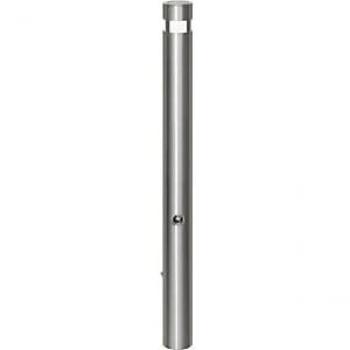 Edelstahl-Sperrpfosten, Ø 102 mm, zum Einbetonieren, mit Solar-Leuchtkopf