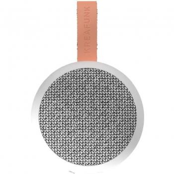 Kreafunk PulsePro II Fabric – White, Wireless Speaker with Charging Port, IPX5 Water‑Proof, Bluetooth 5.1, Type‑C