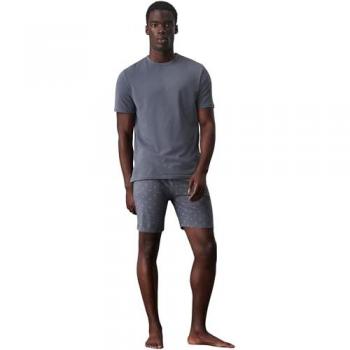 Calvin Klein Herren Pyjama-Set mit elastischem Bund, Größe L, Jeansblau/Grau