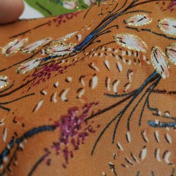 Bling Shiny Flower Print Chiffon Fabric