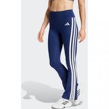 Adidas Optime Essentials Flared Leggings – 3‑Stripes, Dark Blue & White, M (Female)