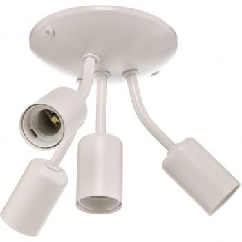 Lamkur Viggo 4-bulb semi flush ceiling light, white and E27 fitting
