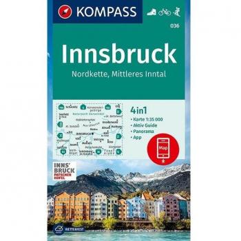 KOMPASS Wanderkarte 036 Innsbruck, Nordkette, Mittleres Inntal 1:35.000