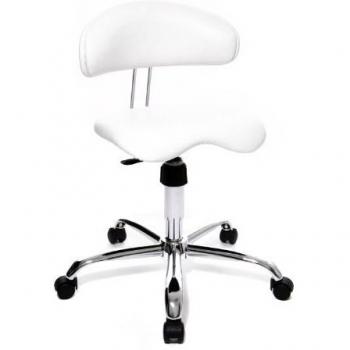 Ergonomische Werkplaatsstoel Wit Kunstleer