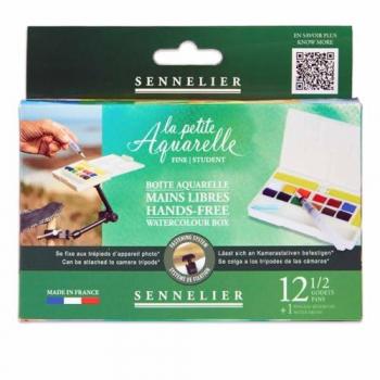 Palette Riche Aquarelle Sennelier – Boîte 12 Godets + Pinceau inclus